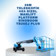 26m teleskopik 4x4 dizel manlift platform sinoboom tb26j plus